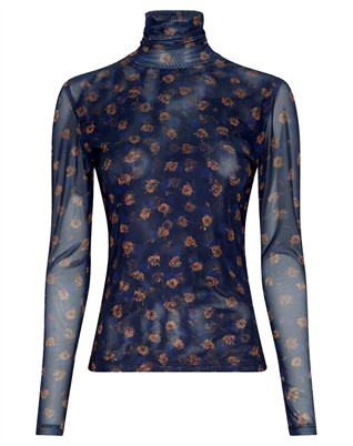 MSCHGinie Illenora Langærmet Trøje - Mari Blue Flwr